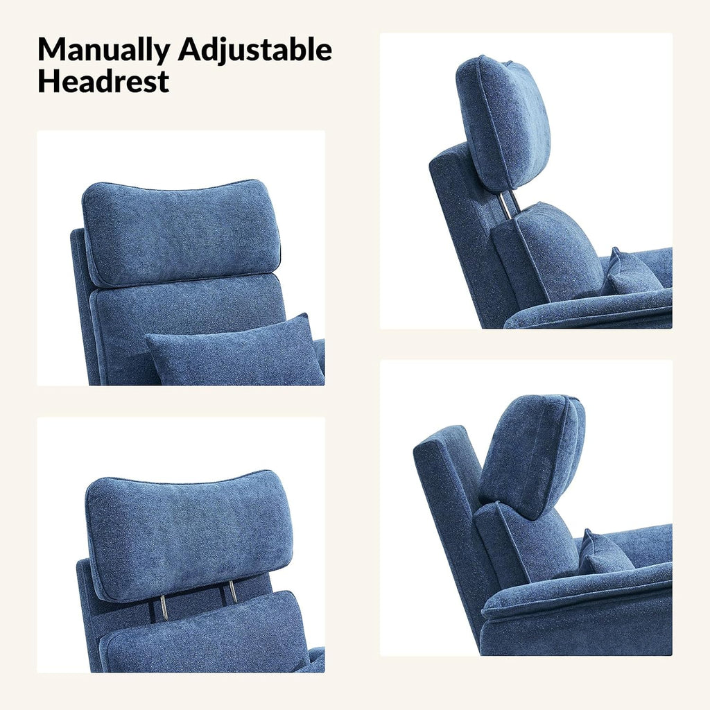 Modern Power Swivel Rocker Recliner Chair with USB Port and Storage Bags, Nursery Glider Recliner with Adjustable Headrest and Armrests, , GREENGARD, FSC, CertiPUR-US® Certified, White