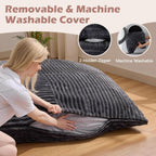 Bean Bag Chair, Giant Bean Bag Chair, 4 in 1 Convertible Beanbag Chairs for Adults with Removable Cover, Memory Foam Floor Cushions, Living Room, Bedroom, Dark Grey
