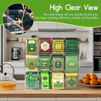 Jumyee 3-Tier Acrylic Tea Bag Organizer Holder, No Assembly Required, Portable Tea Organizers and Storage, Vertical Tea Organizer Counter, Coffee & Tea Station Display Rack for Home Office