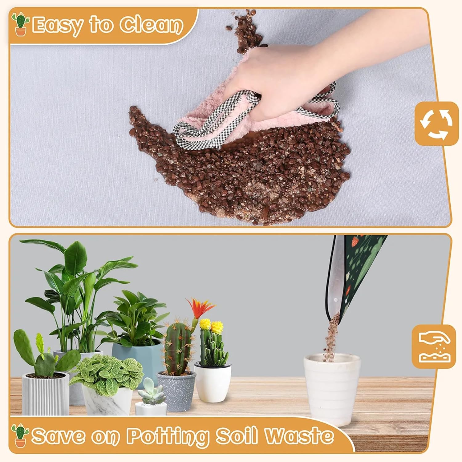 Pardick Repotting Mat for Indoor Plant 26"x26" Flowers Mushrooms Soil Change Mat Waterproof Planting Tray Colorful Mushrooms Foldable Succulent Potting Mat Gardening Gifts for Women Men Plant Lovers