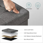 SONGMICS Storage Ottoman, Small Ottoman Foot Rest with Legs, 15 x 15 x 15.7 Inches Foot Stool, Load up to 660 lb, for Living Room, Bedroom, Dorm, Dark Gray ULSF14GYZ