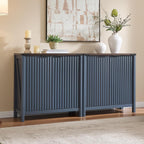 BuildHom 32" Sideboard Buffet Cabinet with Storage, Fluted Accent Storage Cabinet with 2 Doors, Modern Accent Coffee Bar Console Table for Kitchen, Entryway, Navy Blue