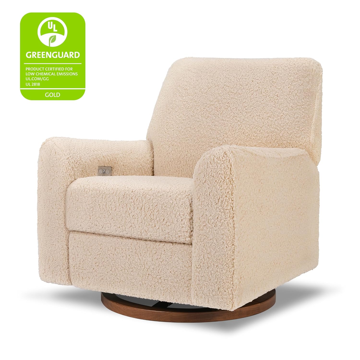 Nurseryworks for Babyletto Sunday Power Recliner and Swivel Glider in Chai Shearling, Greenguard Gold Certified and CertiPUR-US® Certified