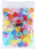 90PCS Multicolored Acrylic Fake Crushed Ice Rocks, Fake Diamonds Gems Plastic Ice Cubes for Crafts, Wedding Centerpieces, Vase Fillers, Home Decor, Table Scatter, Party Decorations