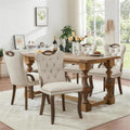 SoarFlash Velvet Dining Chair Set of 4, Solid Wood Handles, Upholstered Tufted Dining Room Chair with Nailhead Trim for Dining Room, Living Room, Office (Beige)