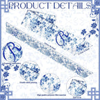 Mindsoft 2 Pcs Monogram Wreath Sashes for Front Door Letter R Embroidery Chinoiserie Wreath Sash 56.2 Inch Blue and White Door Decorations for Porch Yard Bridal Shower Housewarming Gift