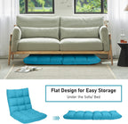 MAT EXPERT 14-Position Floor Chair, Floor Gaming Chair w/Resilience Sponge, Alloy Steel Frame, Padded Bed Couch Recliner, Floor Chair with Back Support for Reading, Meditating (Peacock Blue)