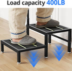 2 Step Stool with Handle, Heavy Duty Step Stool for Elderly and Adults, Adjustable Handrail with Non-Slip Platform, Bedside Steps for High Beds, Kitchen and Bathroom