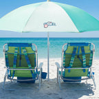 Old Bahama Bay Beach Chairs for Adults, 7-Position Classic Lay Flat Beach Chair Reclining Beach Chair, Portable Aluminum Backpack Beach Chair with Towel Bar & Cooler Bag