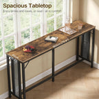 YATINEY 70.9" Bar Table, Long Counter Bar Height Table, Rectangular Bar Pub Table with Metal Frame, for Dining Room, Living Room, Kitchen, Balcony, Rustic Brown and Black BT13BR