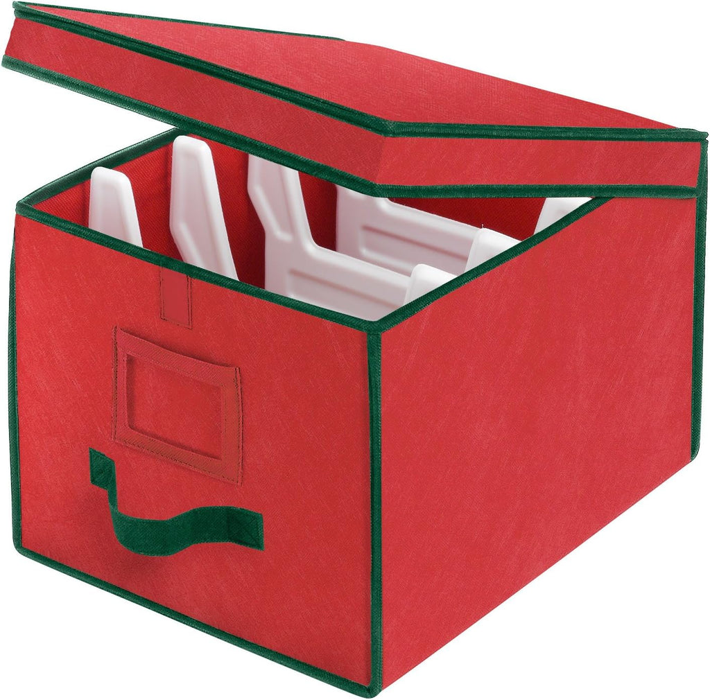Whitmor Christmas Light Box Organizer Red with Green Trim
