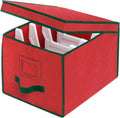Whitmor Christmas Light Box Organizer Red with Green Trim