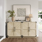 SICOTAS Sideboard Buffet Cabinet with Storage - Modern Farmhouse Credenza with Doors and Adjustable Shelves Fluted Kitchen Buffet Storage Cabinet Coffee Bar Cabinet for Kitchen, Dining Room, Entryway