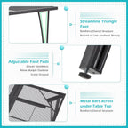AECOJOY 39.4" Outdoor Patio Dining Table for 4, Square Metal Patio Table with 1.6" Umbrella Hole, All-Weather Resistant Outdoor Furniture Tables for Patio, Backyard, Garden, Poolside (Dark Grey)
