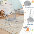IDEALHOUSE 7 Piece Folding Kids Table and Chairs Set, Children Activity Table and Chairs Set for Dining Room,Daycare,Classrooms