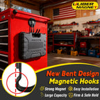 ULIBERMAGNET Upgraded Extra Large Magnetic Hooks,2 Pack Heavy Duty Ultimate Magnetic Hooks for Metal Cabinet,Pegboard,Garage Shelve,Tool Shed,RV,Shipping Containers (Black/3.46inch)