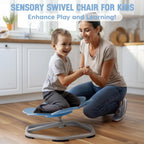 ROBOTIME Kids Sensory Swivel Chair, Autism Spinning Chair for Kids Sensory with Non-Slip Design, Training Body Coordination, No Assembly (Blue)