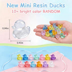 200PCS Mini Resin Small Ducks to Hide Miniature Tiny Little Plastic Ducks for Hiding Resin Duck Bulk Pack for Micro Garden Aquarium DIY Craft Office Desk Decor Vase Filler Gifts Party Favors