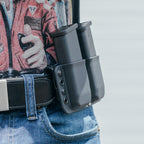 OWB Double Mag Pouch for 1911, Sig P220, Springfield XDS, & More - USA Made - Total Eclipse Double Mag Pouch by Blade-Tech Holsters
