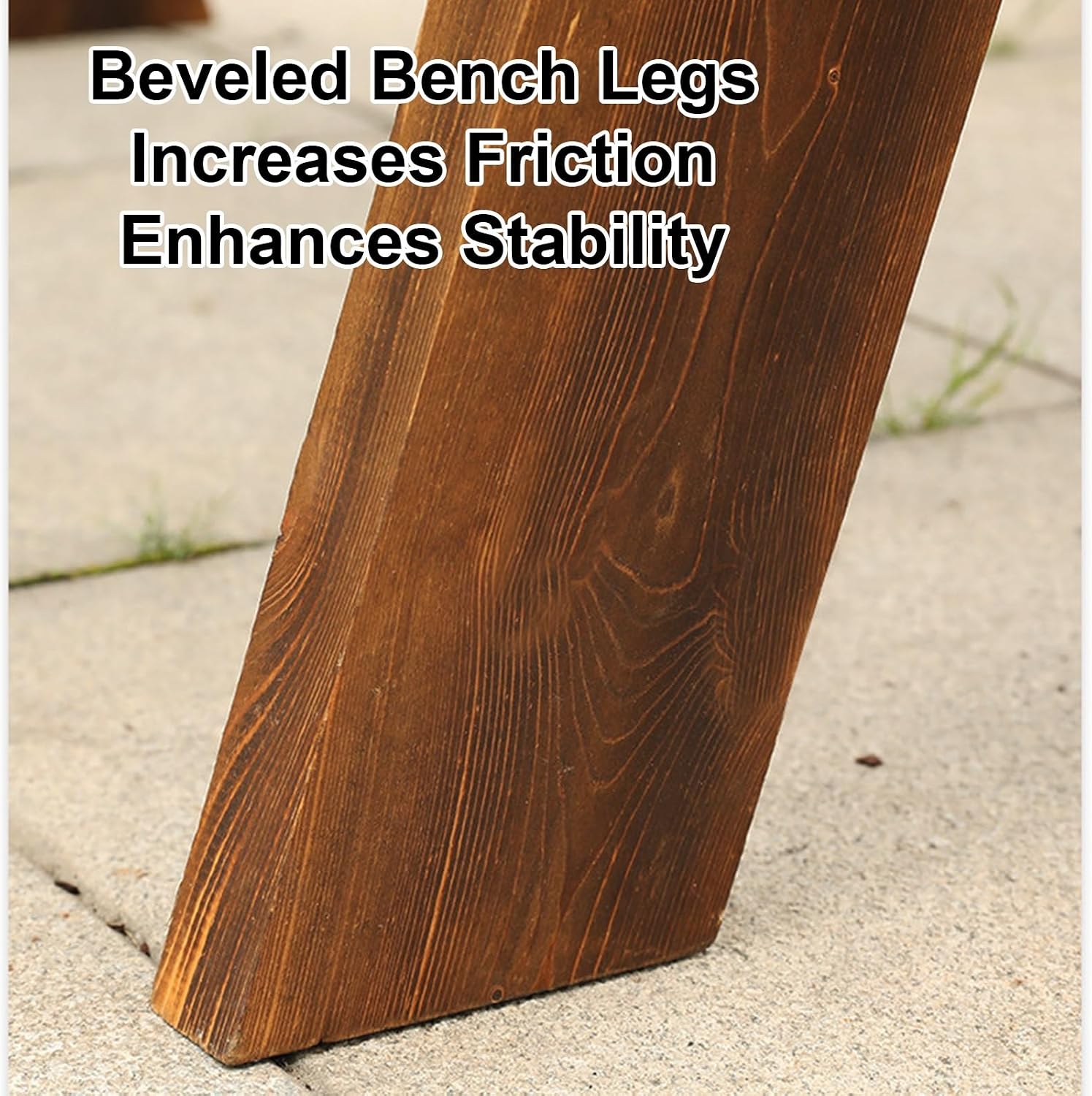 Outdoor Wooden Bench, 16in High Outdoor Garden Bench, 837lbs Load Capacity, Suitable for Patios, Porches, Dining Rooms, Brown(150x41x28.5cm/59x16x11in)