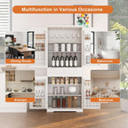 71.65" Tall Pantry Cabinet with Drawer, 2 Cabinets & 6 Door Shelves, Adjustable Shelves, Freestanding Cupboard for Kitchen, Living Room, Bathroom, Farmhouse Style, White