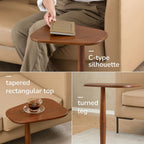MH London Sammy C-Shaped 22" Solid Wood Side Table, Walnut