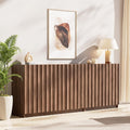 Fluted Sideboard Buffet Cabinet with Storage, 78.7" Wide Mid Century Modern Accent Cabinet with Adjustable Shelves, Wood Modular Credenza Storage Cabinet for Living Room, Entryway