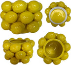 Lemon Vase -Cheery Yellow Ceramic French/Mediterranean Style Unique Vase with 3D Lemon Design- Lemon Kitchen Decor - Lemon Themed Housewarming Gift for her