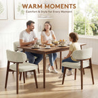 Dining Chairs Set of 4, Modern Upholstered Dining Chairs, Wooden Kitchen Chairs for Dining Room with Ergonomic Curved Backrest