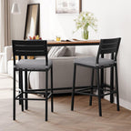 Crestlive Products Outdoor Bar Stools Set of 2, Patio Counter Height Barstools with Cushions, Tall Chairs with Back and Footrest for Deck, Lawn, Garden, Backyard, Poolside, Or Indoor Use (Light Gray)
