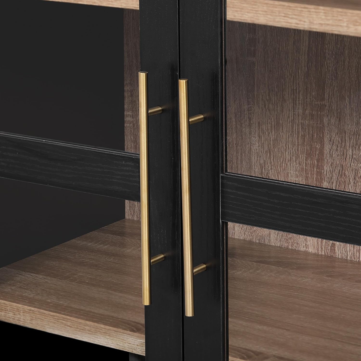 71" Tall Arched Kitchen Pantry Cabinet, Modern Farmhouse Kitchen Storage Cabinet with Adjustable Shelves, 2 Drawers for Kitchens, Dining Room, Black