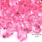 CYS EXCEL Acrylic Pink Crushed Ice Vase Fillers (Approx. 180-190 PCS, 3 Cups) | Multiple Color Choices Plastic Crushed Glass for Arts & Crafts | Acrylic Rock Gems Table Scatter
