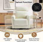 HAOMARKETS Swivel Rocker Recliner Chair, Manual Faux Leather Glider Rocking Recliners for Adults, 360° Swivel Nursery Reclining Sofa with Storage Pocket