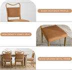 Velvet Dining Chairs Set of 2, Upholstered Dining Chairs with Wood Grained Metal Frame, Mid Century Modern Velvet Chairs for Dining Room, Kitchen and Restaurant,Velvet Brown