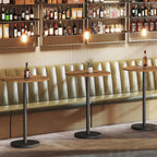 YATINEY Bar Table, Round Bar Table Set of 2, Counter Height Table, Pub Cocktail Table, Metal Frame, for Bistro, Dining Room, Living Room, Terrace, Rustic Brown and Black BT05L2BRY1