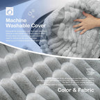 HABUTWAY Bean Bag Chair 3FT Big Bean Bag Chairs for Adults with Memory Foam Filled,3'Beanbag Chair with Soft Faux Fur Cover,Comfy Bean Bag Sofa for Classroom,Living Room,Game Room,Bedroom-Light Grey