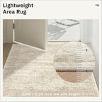 Soalmost Runner Rug 2'x6' Washable Non-Slip Runner Rugs for Kitchen Bathroom Laundry Room Beige Vintage Floor Carpet Runners for Hallway Entryway