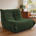 HABUTWAY Bean Bag Chairs Fireside Lazy Floor Sofa, Soft Teddy Fleece Bean Bag Sofa with High-Resilience Foam Filling，Beanbag for Living Room, Bedroom, Office (Green Teddy)