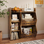 5-Cube Toy & Book Shelf with Storage Bins - Kids Organizer for Playroom, Bedroom, and School Classroom