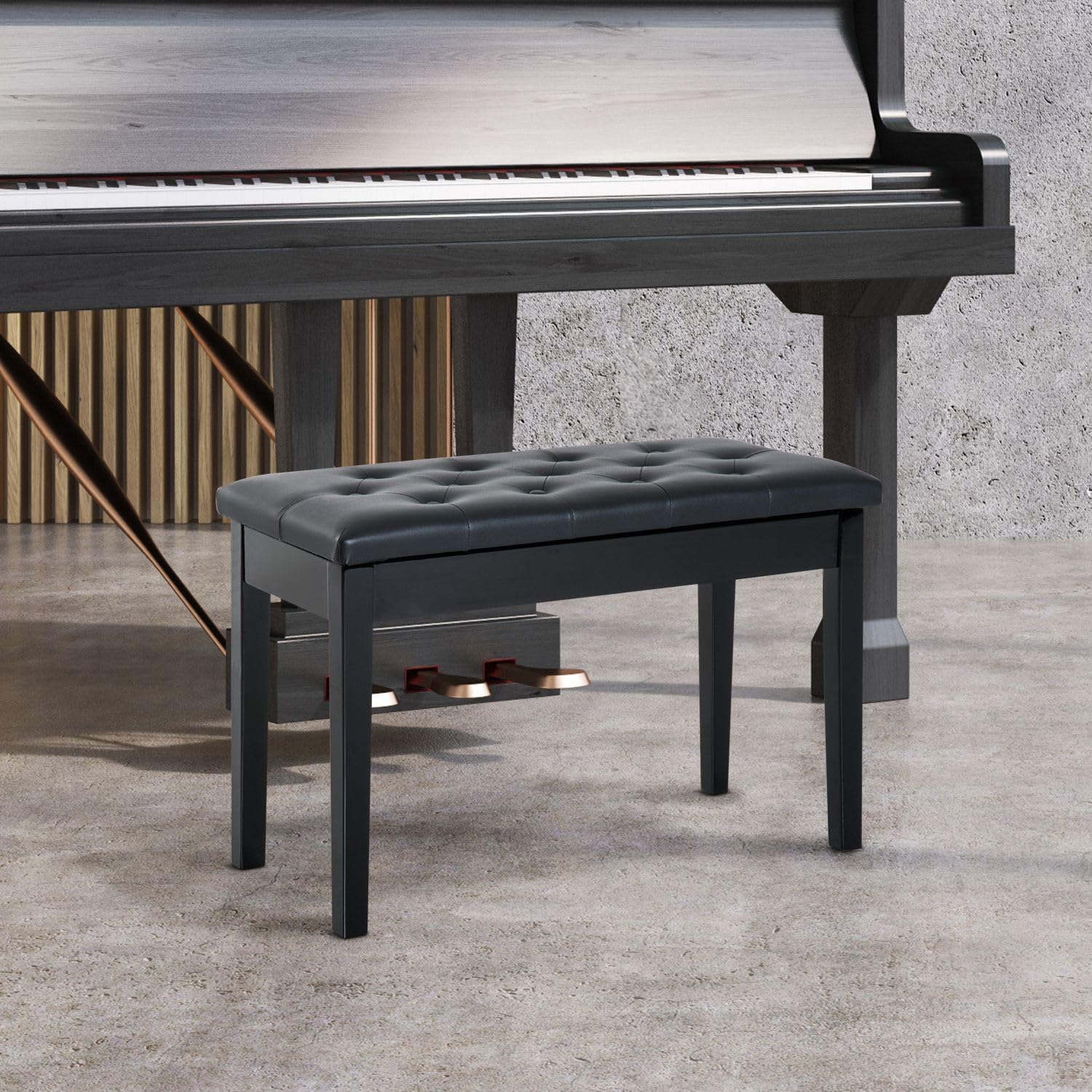 Traditional Country Style Piano Bench for 1-2 People