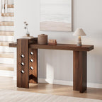 S.E.C.D Modern Console Table for Entryway, 63-Inch Floating Visual Entrance Sofa Table, Wood Hall Table for Living Room, Foyer, Hallway, Walnut