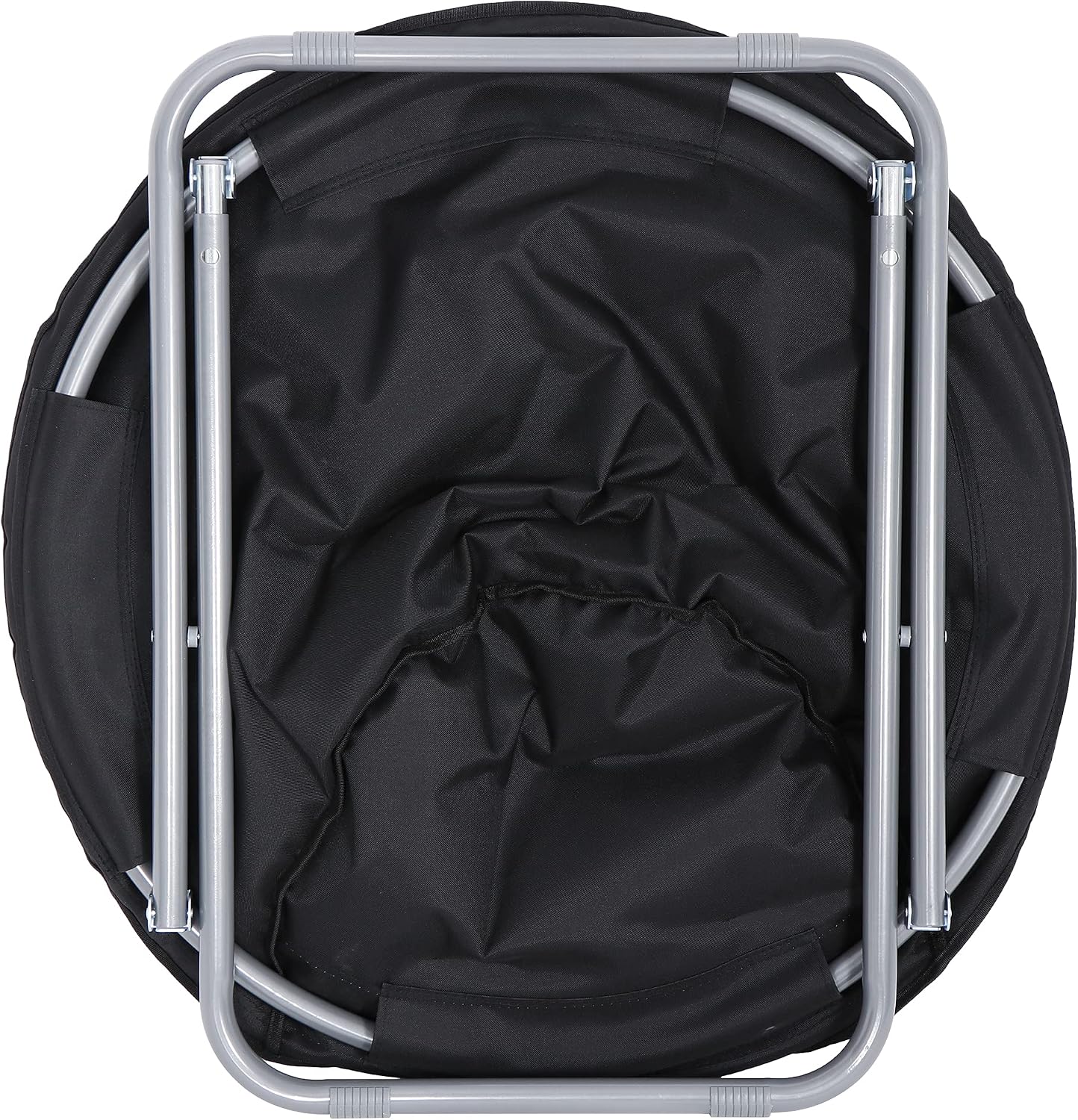 Nouva Saucer Chiar Foldable Moon Chair Folding Soft Fuzzy Seating Faux-Fur Round Circle Chair Gaming Chair for Indoor Outdoor Living Room Bedroom Dorm Home Set of 2, Black