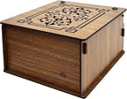RoyalHouse Premium Wood Tea Storage Box Organizer, Tea Bag Holder Containers (Brown), Eco-Friendly Multi-Functional Decorative Box, 6 Compartments For Assorted Variety Of Small Items