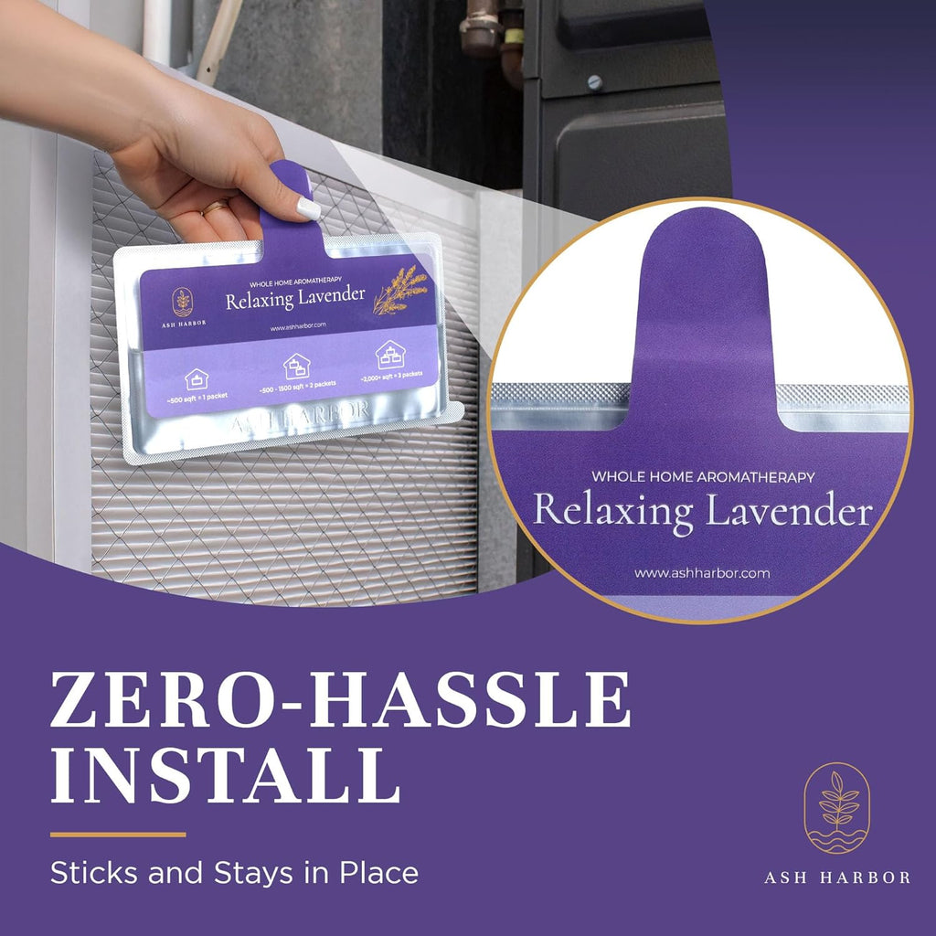 Relaxing Lavender Whole Home Aromatherapy | Furnace Filter Scent & AC Air Freshener Whole House | HVAC Duct Odor Eliminator for Lasting Freshness | Filter Fresh 6 Pack by Ash Harbor