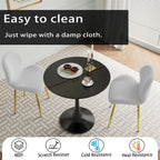 Round Dining Table Set, 31.5'' Modern Dining Table Set for 2, Dining Room Round Table and Chairs Set, 3 Piece Kitchen Table and Chairs Set for Kitchen Dining Room, Office, Coffee Shop