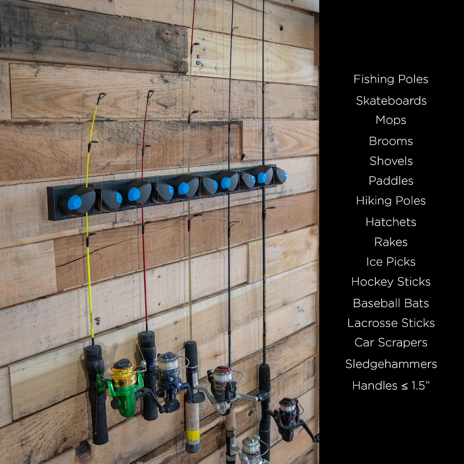 Gravity Grabber Mini – Compact Wall Rack for Tools & Sports Gear | Secure, Non-Slip Storage | Fits Handles up to 1.5 in | Garage Organization | Tool Storage Rack | Sports Equipment Organizer | 2 Pck
