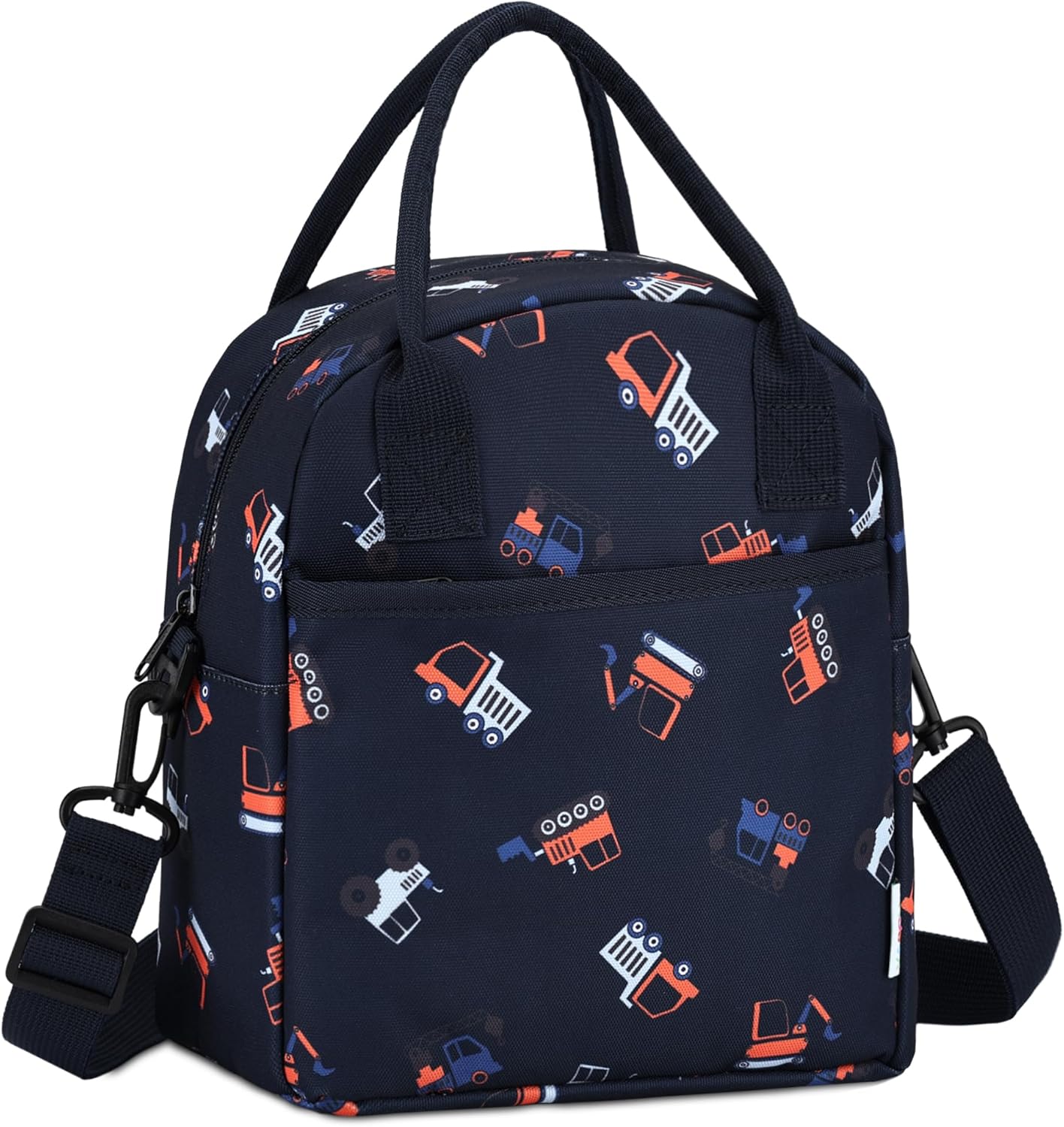 VASCHY Lunch Box Bag for Kids, Insulated Lightweight Lunch Box Tote for Toddler Boys School Daycare Kindergarten Construction Blue