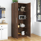 70.87'' Tall White Pantry Cabinet with 2 Doors 3 Adjustable Shelves Kitchen Storage Cupboard for Kitchen Dining Room Living Room, Walnut