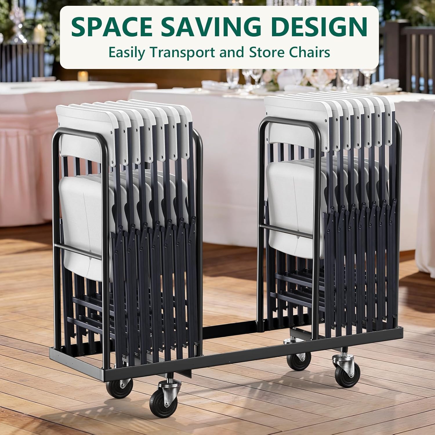 White Folding Chairs 4 Pack, Outdoor Portable Plastic Foldable Chairs with Metal Frame, 300lbs Capacity Heavy Duty Folding Chairs for Patio, Picnic, Kitchen, Dining, Party