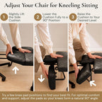 Ergonomic Cross Legged Office Chair with Foot Rest for Kneeling Seating - Crisscross Desk Chair with Wheels for ADHD to Sit Cross Legged - Multi-Position Adjustable Seat with Back Support for Women